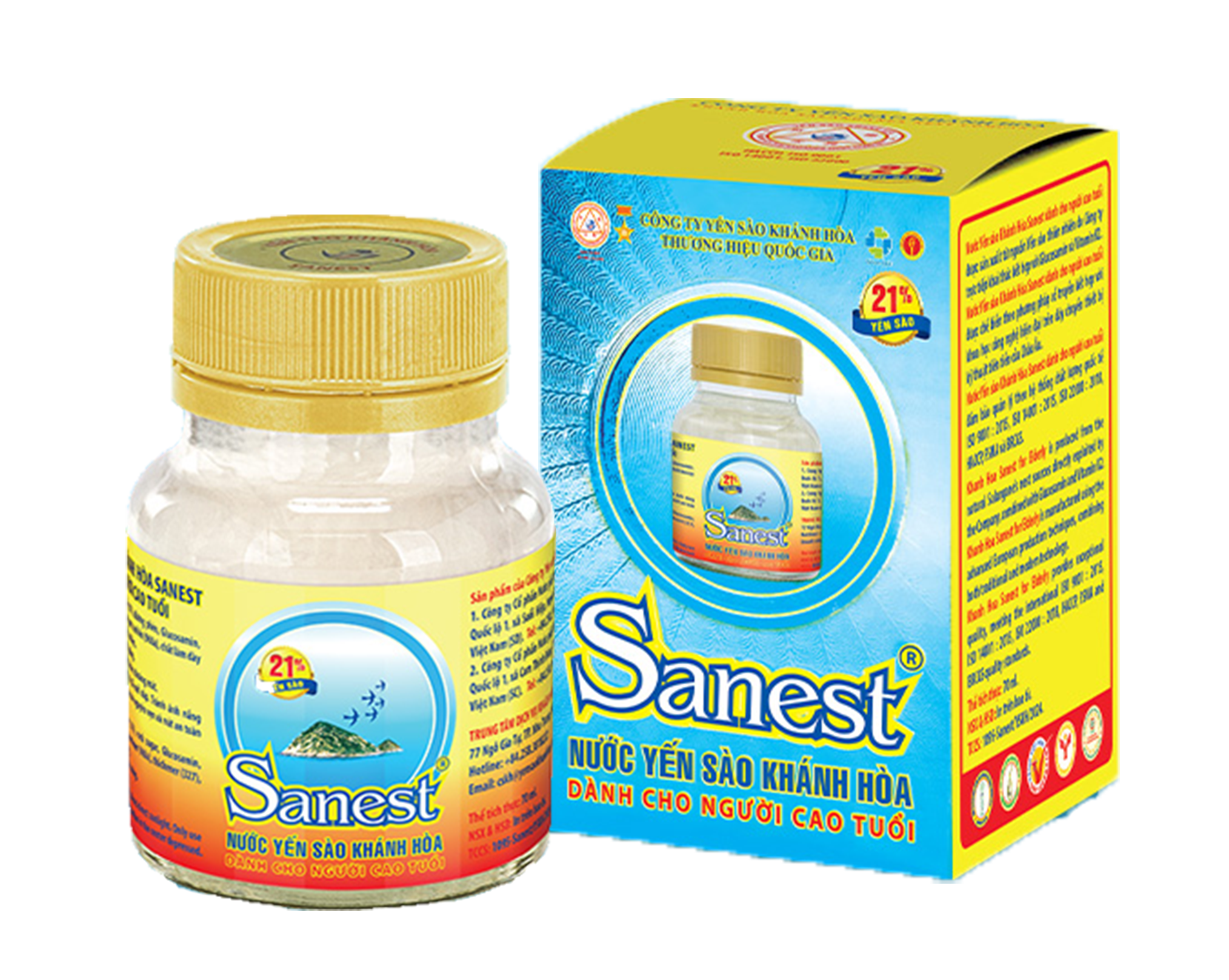 Nước Yến sào Khánh Hòa Sanest dành cho người cao tuổi hộp 1 lọ 70ml - S095