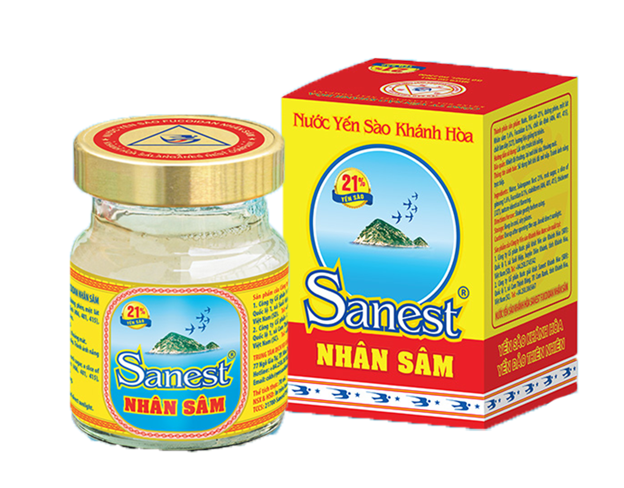 Nước Yến sào Khánh Hòa Sanest Fucoidan Nhân sâm hộp 1 lọ 70ml - S700