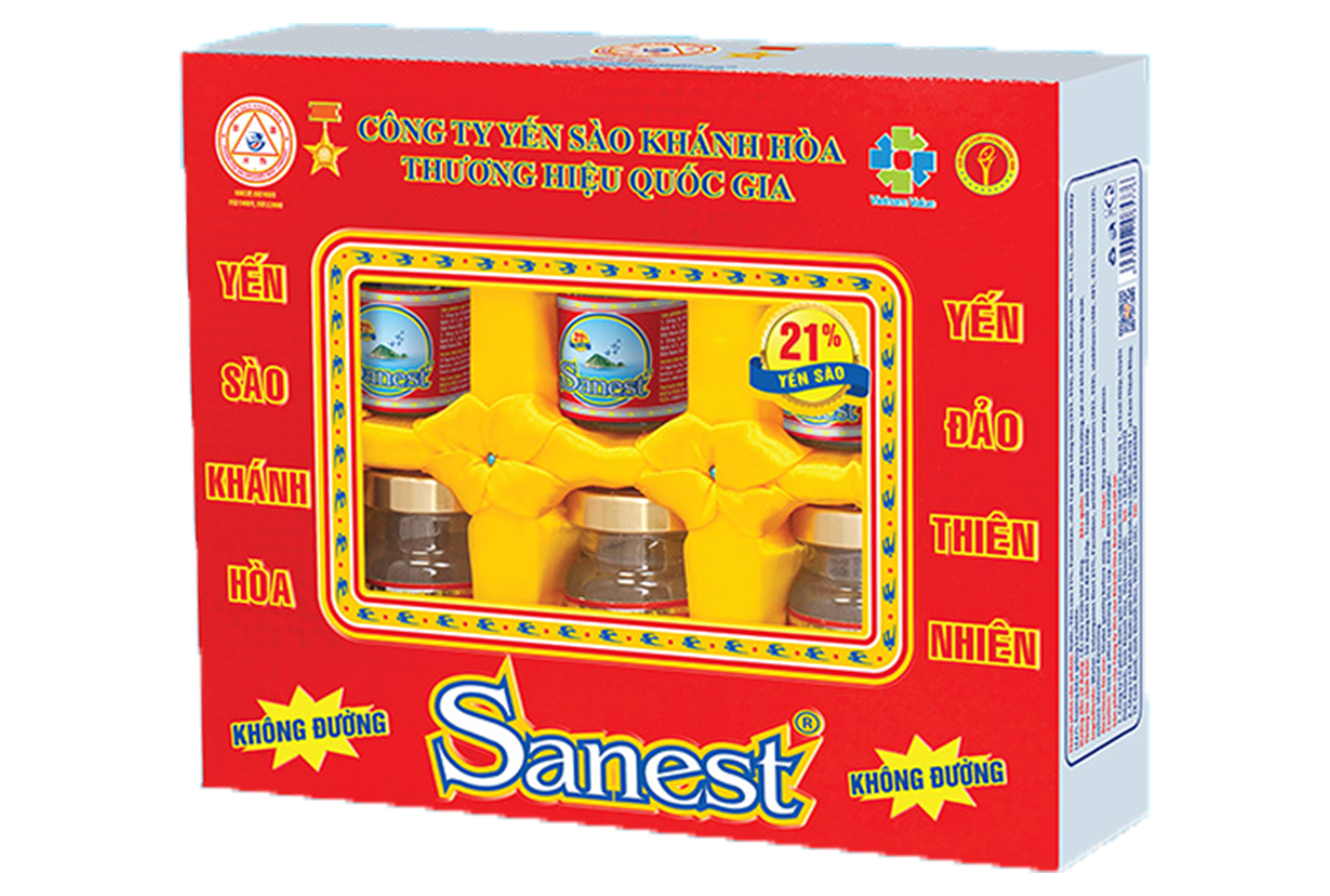 Nước Yến sào Khánh Hòa Sanest không đường hộp 6 lọ 70ml - S029H6